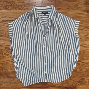 Madewell Blue and White Striped Button-Down Shirt